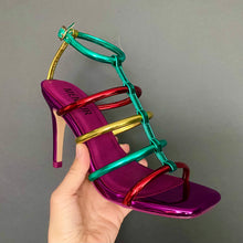 Load image into Gallery viewer, Menbur Metallic Rainbow Sandals Mult