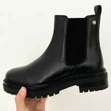 Load image into Gallery viewer, Carmela Chunky Women's Leather Chelsea Boot Black