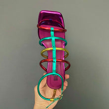 Load image into Gallery viewer, Menbur Metallic Rainbow Sandals Mult