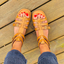 Load image into Gallery viewer, Carmela Buckle Gladiator Sandals Tan