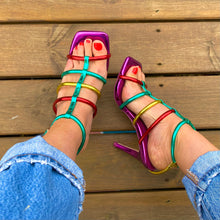 Load image into Gallery viewer, Menbur Metallic Rainbow Sandals Mult