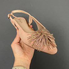 Load image into Gallery viewer, Menbur Pompom Flat Sandals Nude