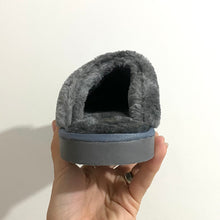 Load image into Gallery viewer, Ladies Heart Faux Sheepskin Slippers Grey
