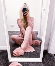 Load image into Gallery viewer, LADIES WRAP OVER KNITED LOUNGE SET PINK