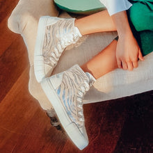 Load image into Gallery viewer, Vanessa Wu Ladies High-Top Trainers Zebra