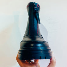 Load image into Gallery viewer, Carmela Chunky Women's Leather Zip Boot Black