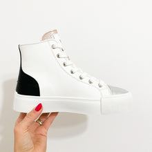 Load image into Gallery viewer, Vanessa Wu Ladies High-Top Trainers White / Silver