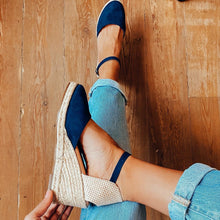 Load image into Gallery viewer, Premium Vegan Perfect Wedge Sandal Navy