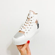 Load image into Gallery viewer, Vanessa Wu Ladies High-Top Trainers White / Silver