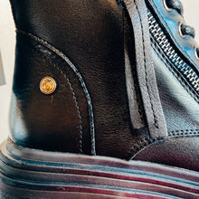 Load image into Gallery viewer, Carmela Chunky Women's Leather Military Boot Black