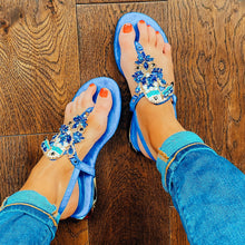 Load image into Gallery viewer, Menbur Tucan Flat Sandals Royal Blue