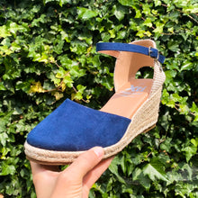 Load image into Gallery viewer, Premium Vegan Perfect Wedge Sandal Navy