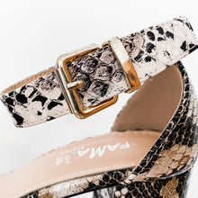 Load image into Gallery viewer, LADIES CLEAR SNAKE SANDALS BROWN