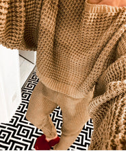 Load image into Gallery viewer, LADIES CHUNKY KNITTED LOUNGE SET CAMEL
