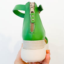 Load image into Gallery viewer, Mjus Leather Wedge Sandals Green