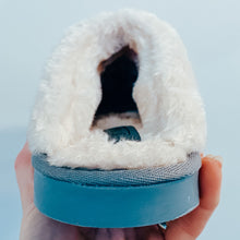 Load image into Gallery viewer, Ladies Faux Sheepskin Sparkle Slippers Grey