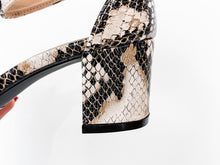Load image into Gallery viewer, LADIES CLEAR SNAKE SANDALS BROWN