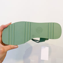 Load image into Gallery viewer, Carmela Leather Chunky Rouched Sandals Green