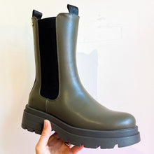 Load image into Gallery viewer, XTI Vegan Chunky Womens Chelsea Boot Khaki