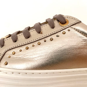 Carmela Gold Leather Women’s Trainers