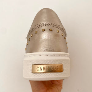 Carmela Gold Leather Women’s Trainers