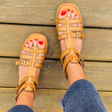 Load image into Gallery viewer, Carmela Buckle Gladiator Sandals Tan