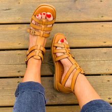 Load image into Gallery viewer, Carmela Buckle Gladiator Sandals Tan