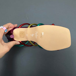 Menbur Metallic Rainbow Sandals Mult