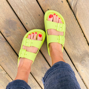 XTi Vegan Adjustable Strap Sliders Yellow