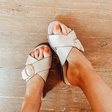 Load image into Gallery viewer, XTi Vegan Buckle Sandal Taupe