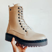 Load image into Gallery viewer, XTI Vegan Chunky Biker Boot Beige