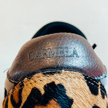 Load image into Gallery viewer, Carmela Leather Women&#39;s Trainers Black Ice / Leopard