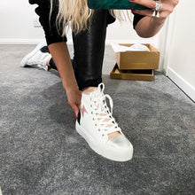 Load image into Gallery viewer, Vanessa Wu Ladies High-Top Trainers White / Silver