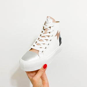 Vanessa Wu Ladies High-Top Trainers White / Silver