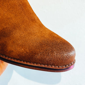 Carmela Women's Suede Leather Western Boot Tan