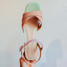 Load image into Gallery viewer, Menbur Pastel Rainbow Mini Heel Sandals Mult