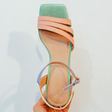 Load image into Gallery viewer, Menbur Pastel Rainbow Block Heel Sandals Mult