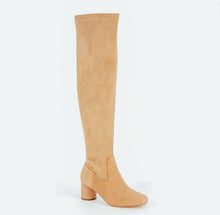 Load image into Gallery viewer, Premium Ladies Super Soft Faux Suede Over Knee Boot Natural