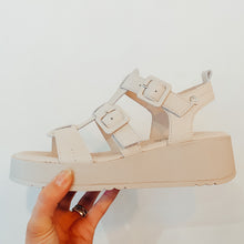 Load image into Gallery viewer, Carmela Leather Chunky Gladiator Sandals Cream